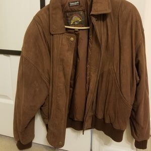 Brown leather jacket